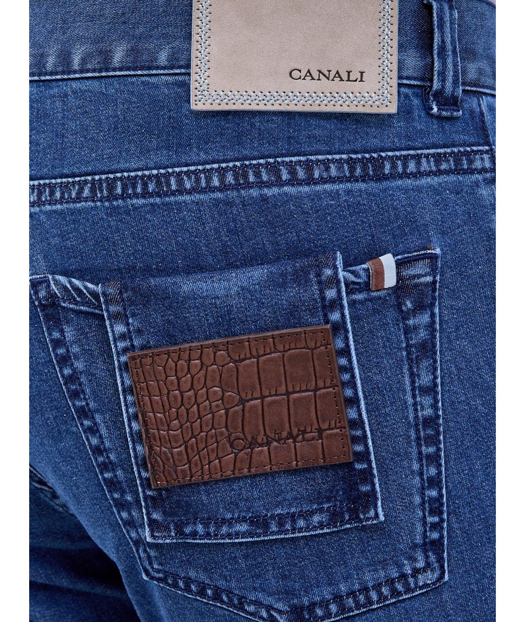 CANALI Синие прямые джинсы, фото 5