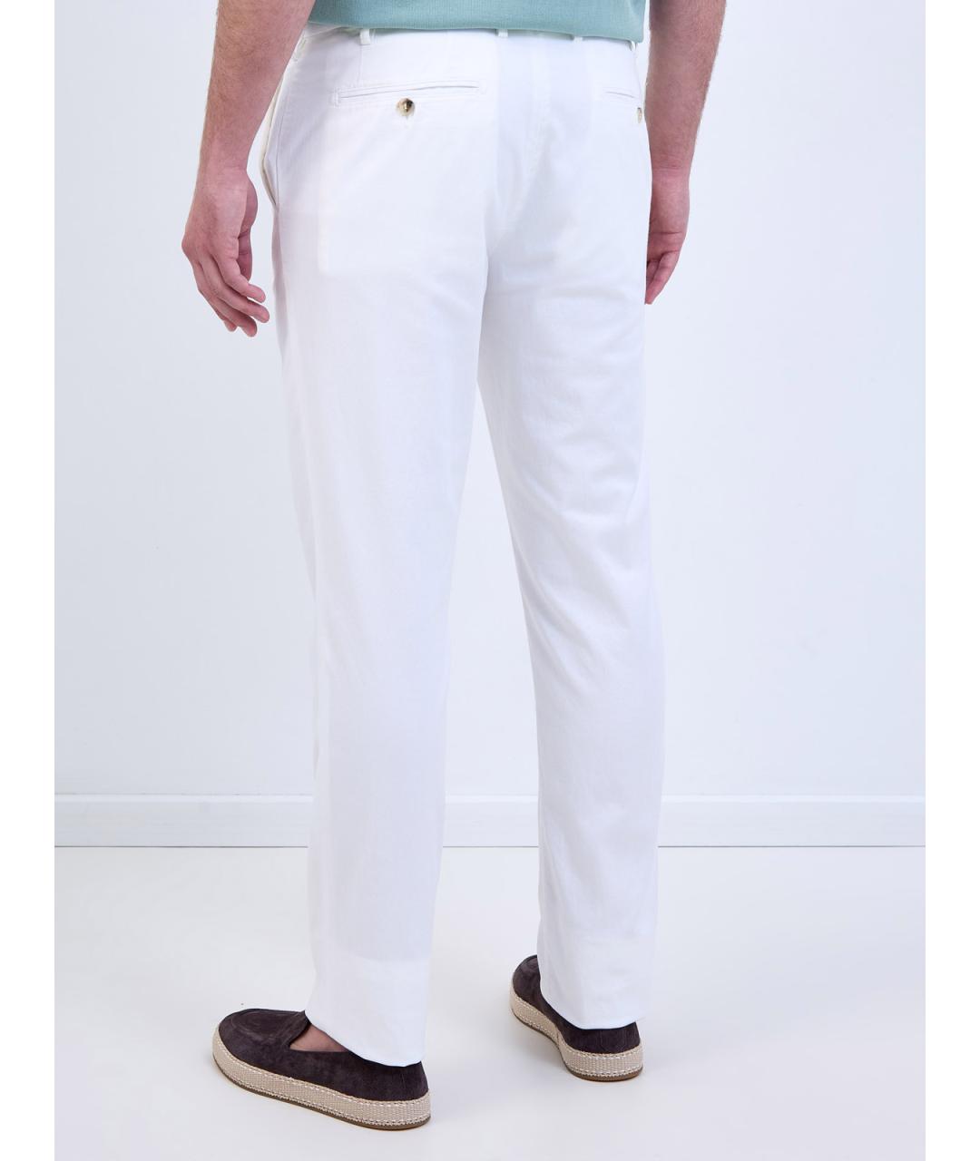 CANALI Белые хлопковые повседневные брюки, фото 4