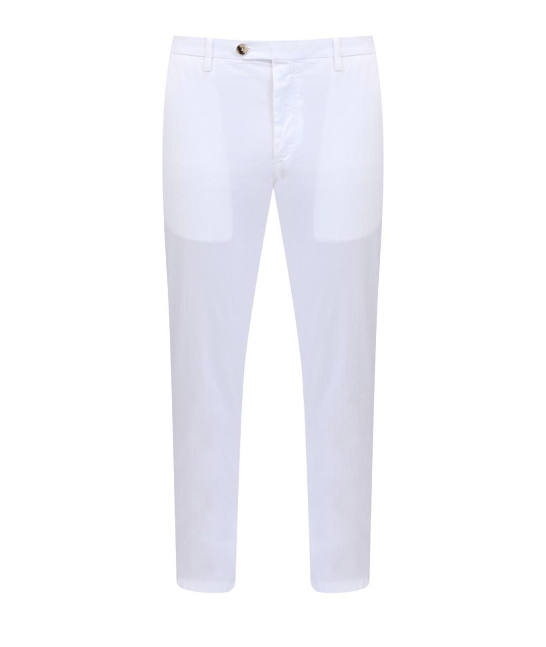 CANALI Белые хлопковые повседневные брюки, фото 1