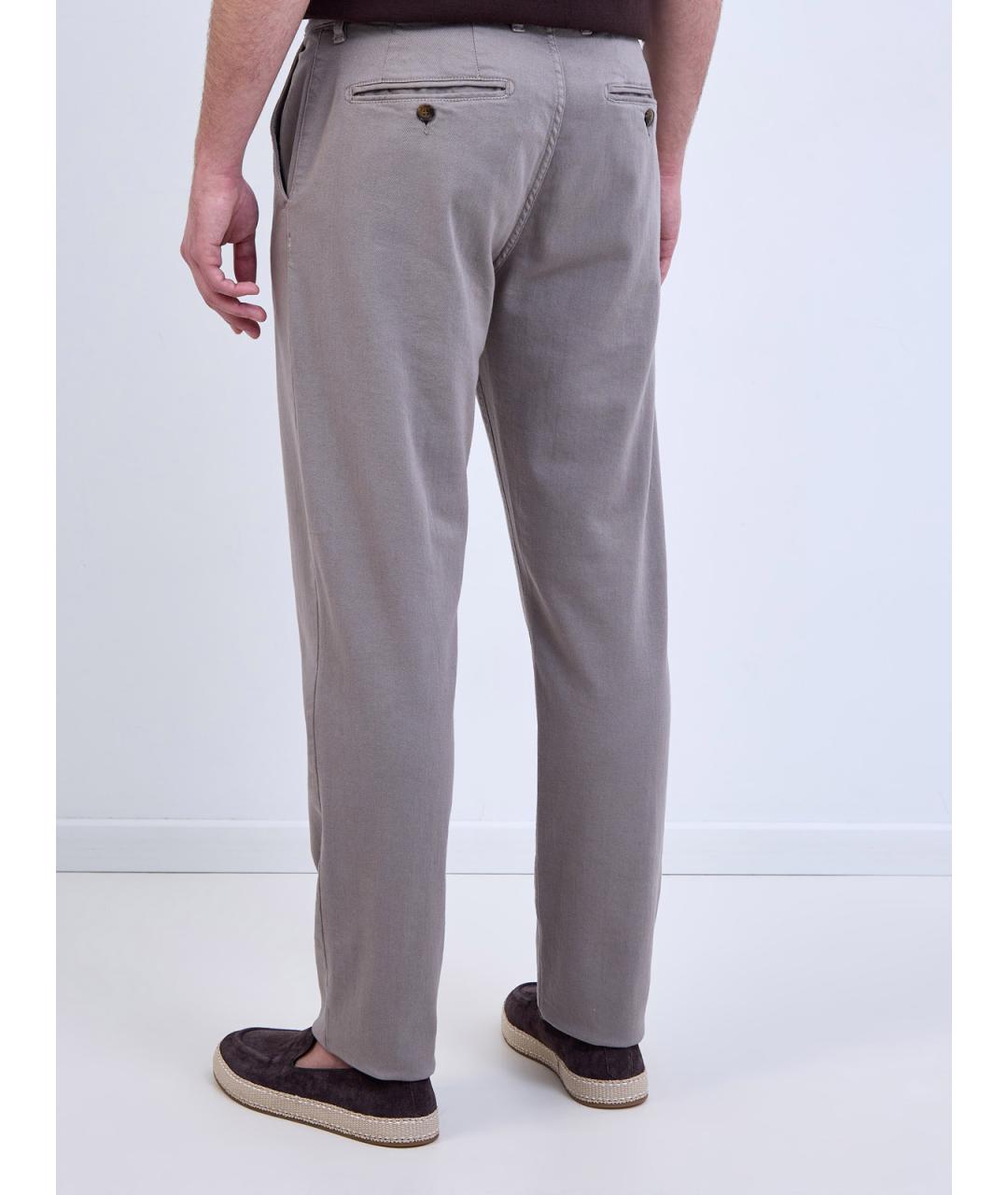 CANALI Бежевые хлопковые прямые джинсы, фото 4