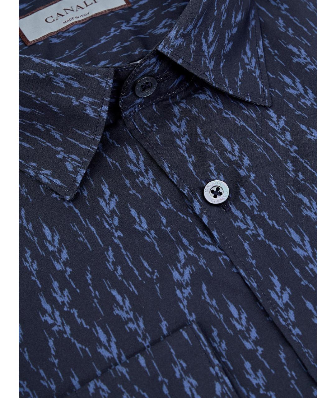 CANALI Синяя хлопковая кэжуал рубашка, фото 3