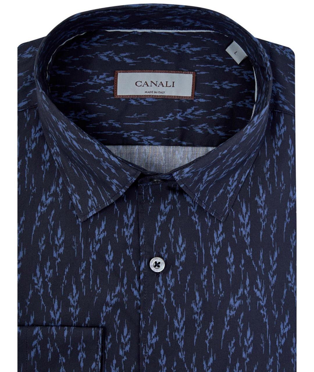 CANALI Синяя хлопковая кэжуал рубашка, фото 2