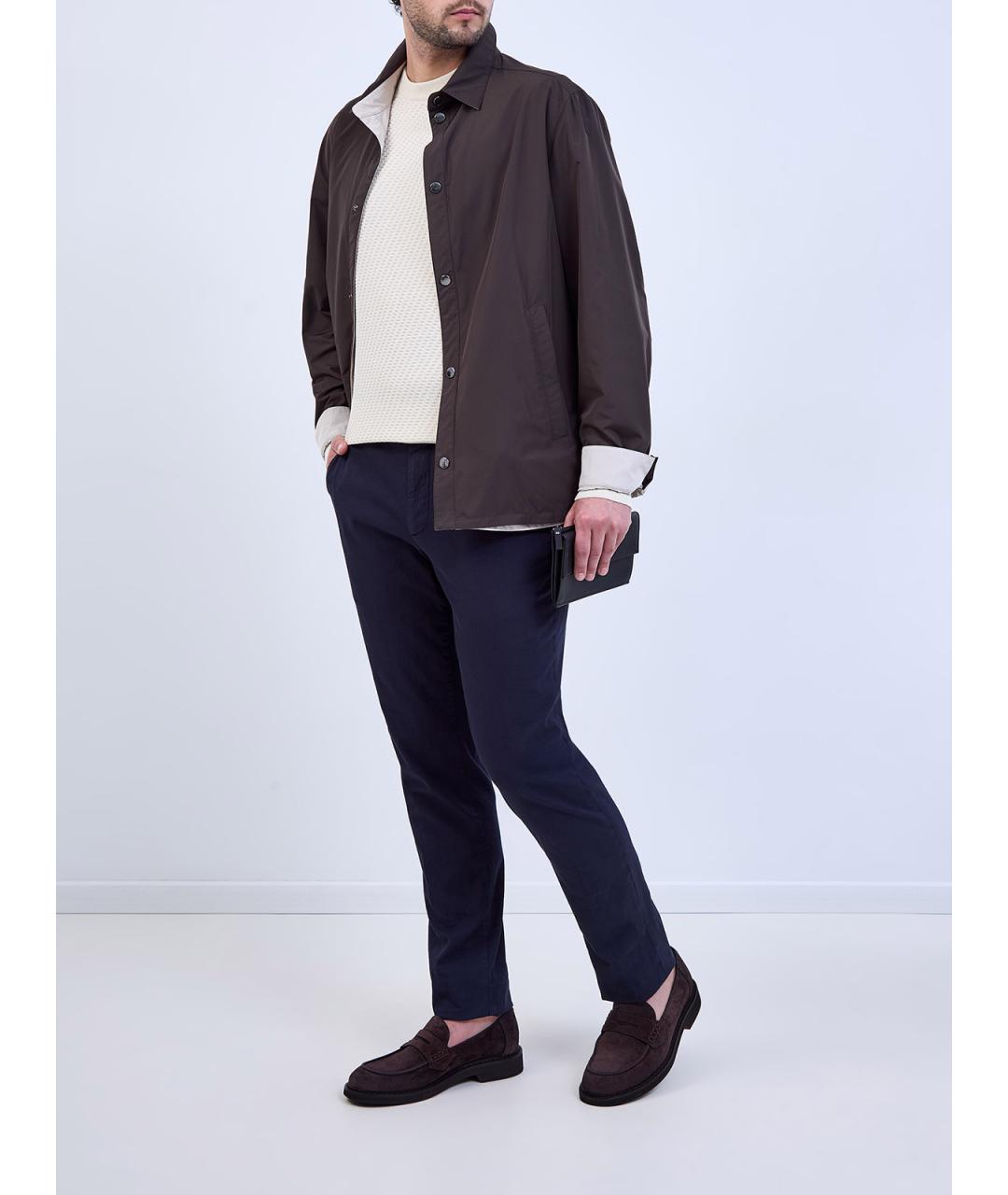 CANALI Синие хлопковые повседневные брюки, фото 2