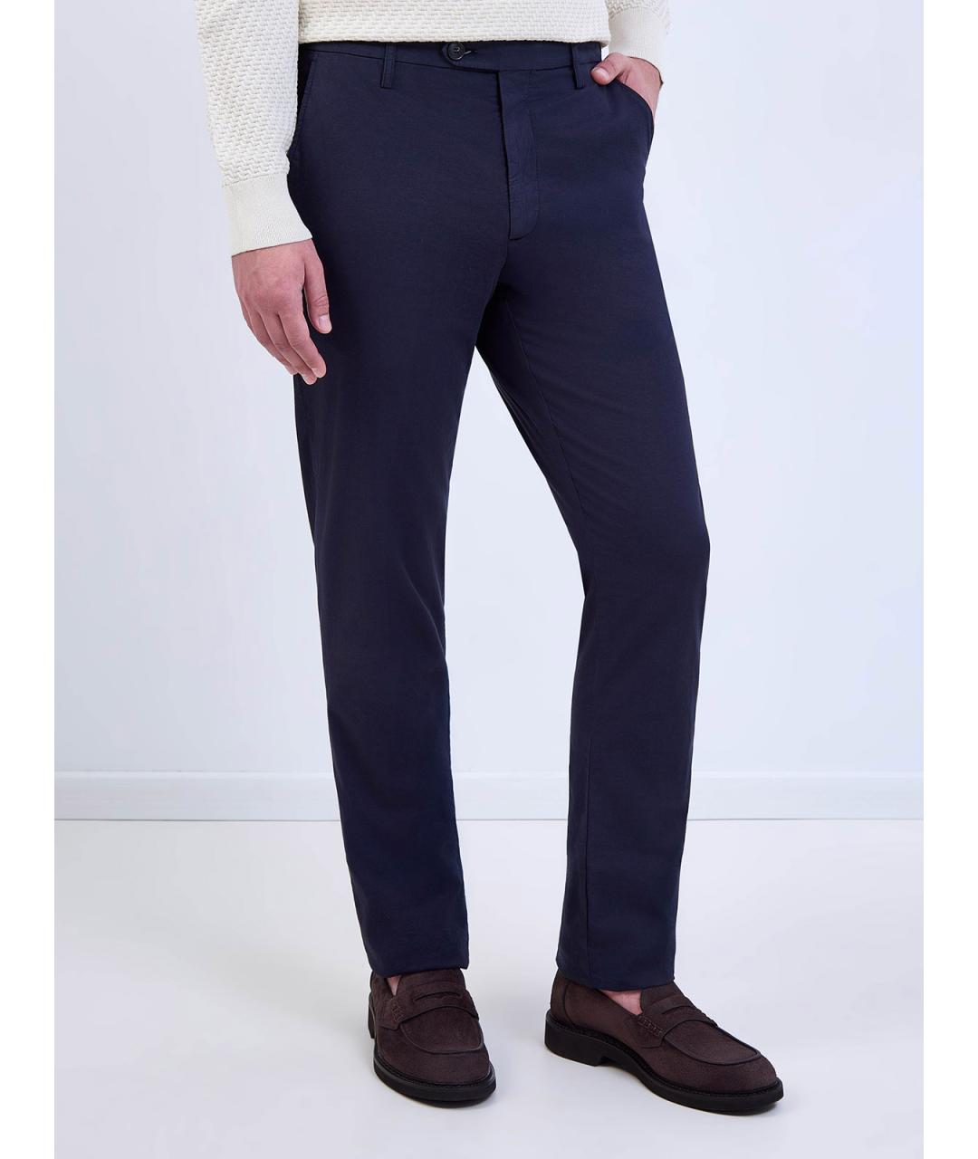 CANALI Синие хлопковые повседневные брюки, фото 3