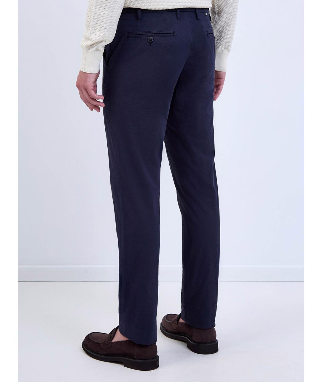 CANALI Синие хлопковые повседневные брюки, фото 4