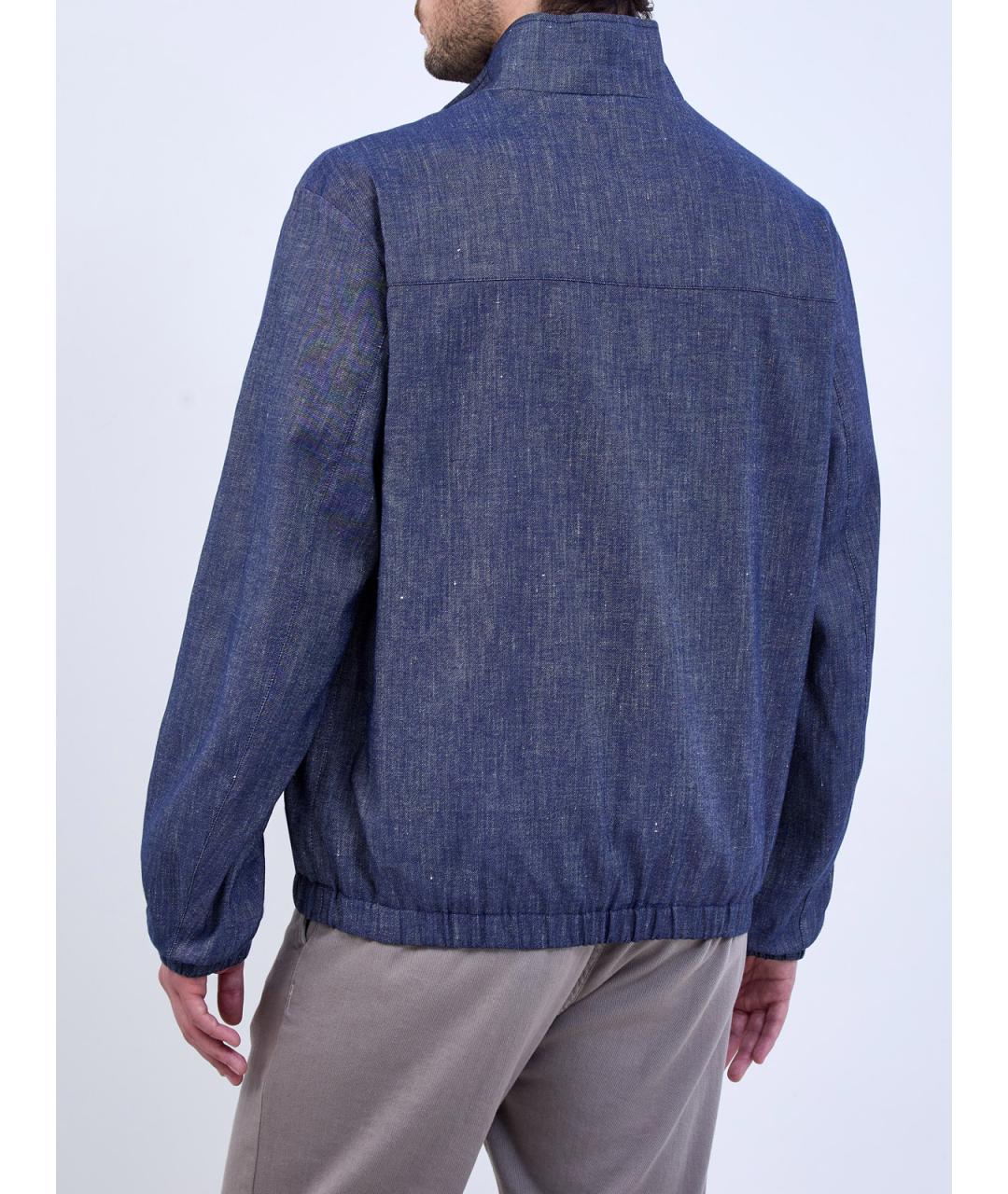 CANALI Синяя льняная куртка, фото 4