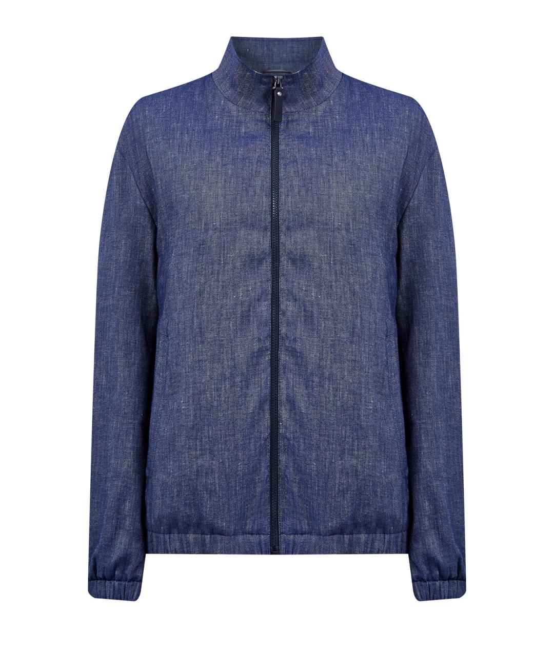 CANALI Синяя льняная куртка, фото 1