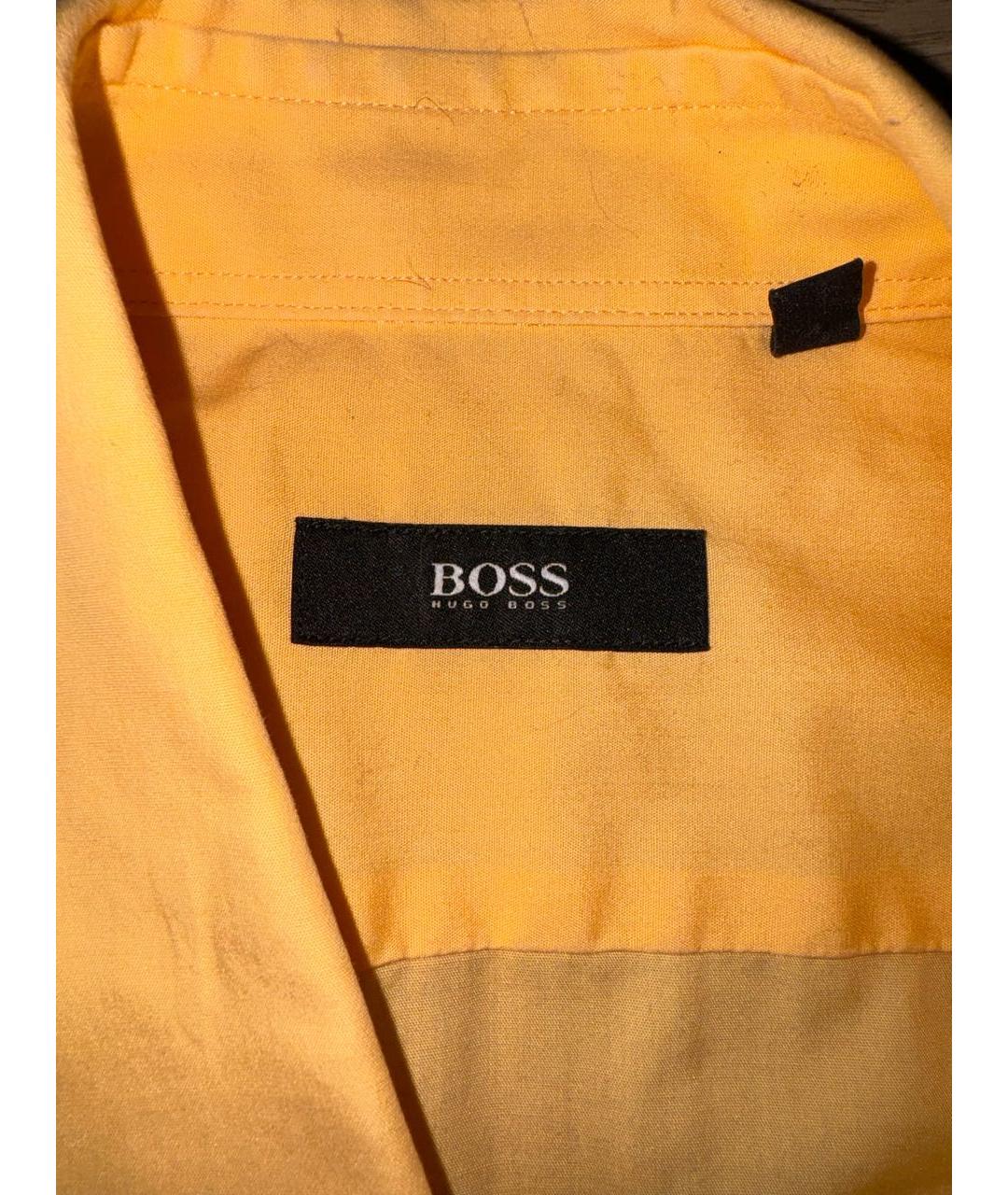 HUGO BOSS Оранжевая хлопковая кэжуал рубашка, фото 3