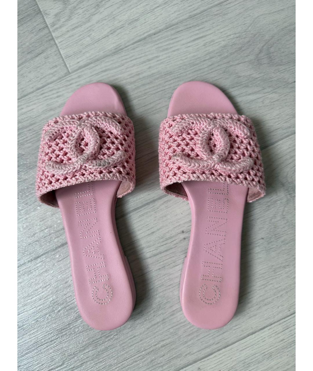 CHANEL Розовые кожаные сандалии, фото 2