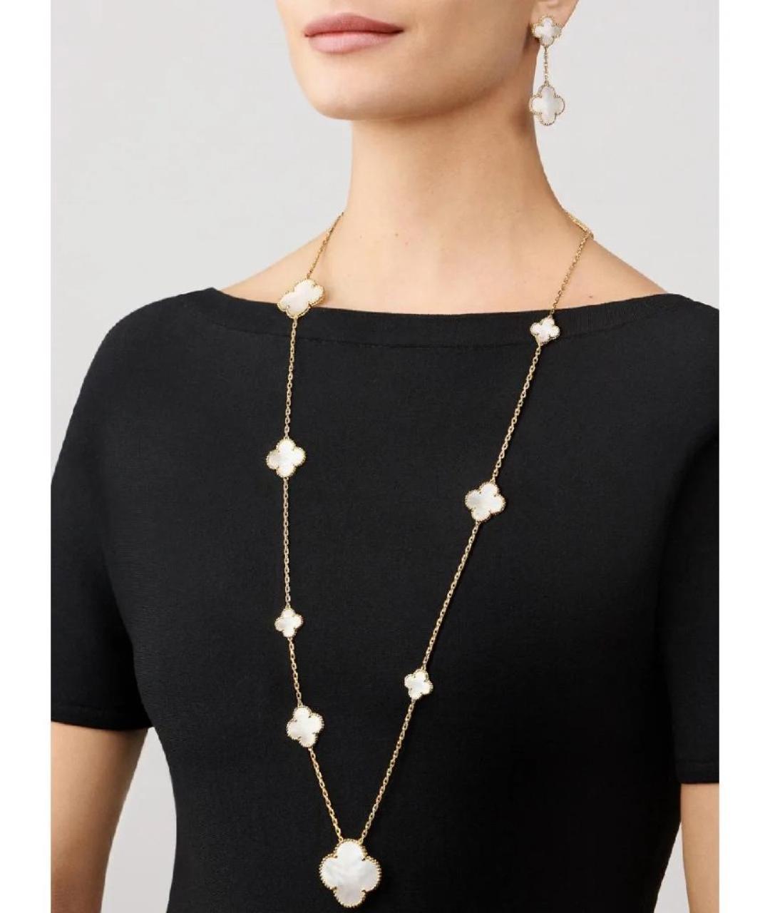 VAN CLEEF & ARPELS Белые серьги из желтого золота, фото 4