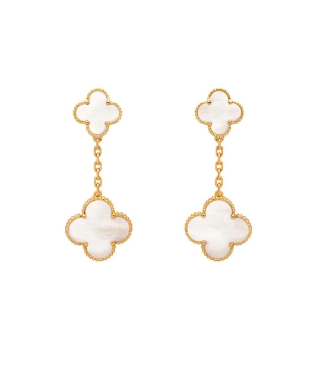VAN CLEEF & ARPELS Белые серьги из желтого золота, фото 1