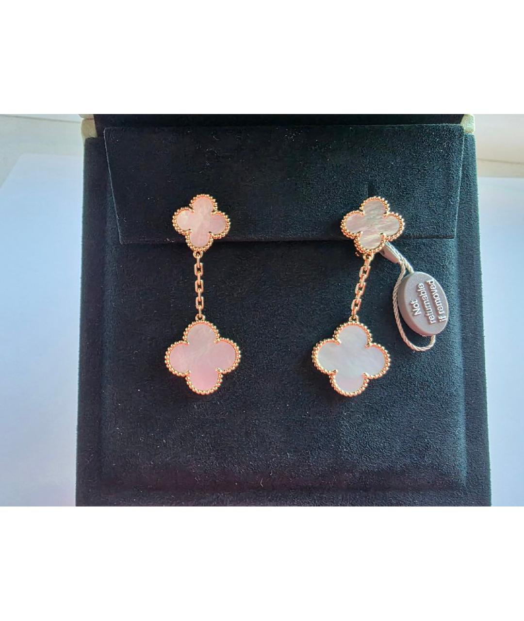 VAN CLEEF & ARPELS Белые серьги из желтого золота, фото 3