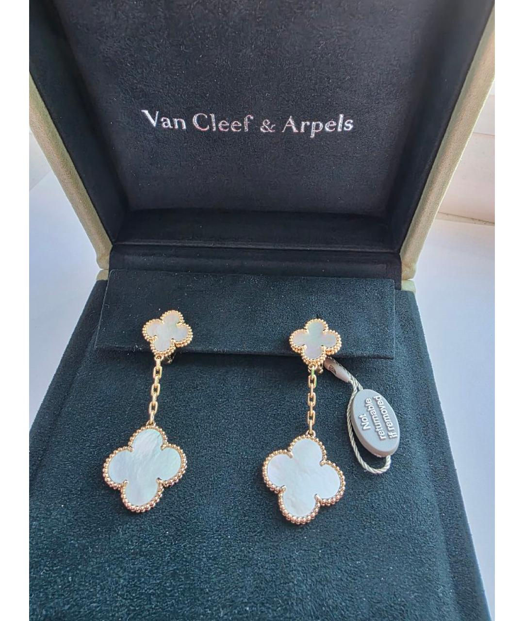 VAN CLEEF & ARPELS Белые серьги из желтого золота, фото 2