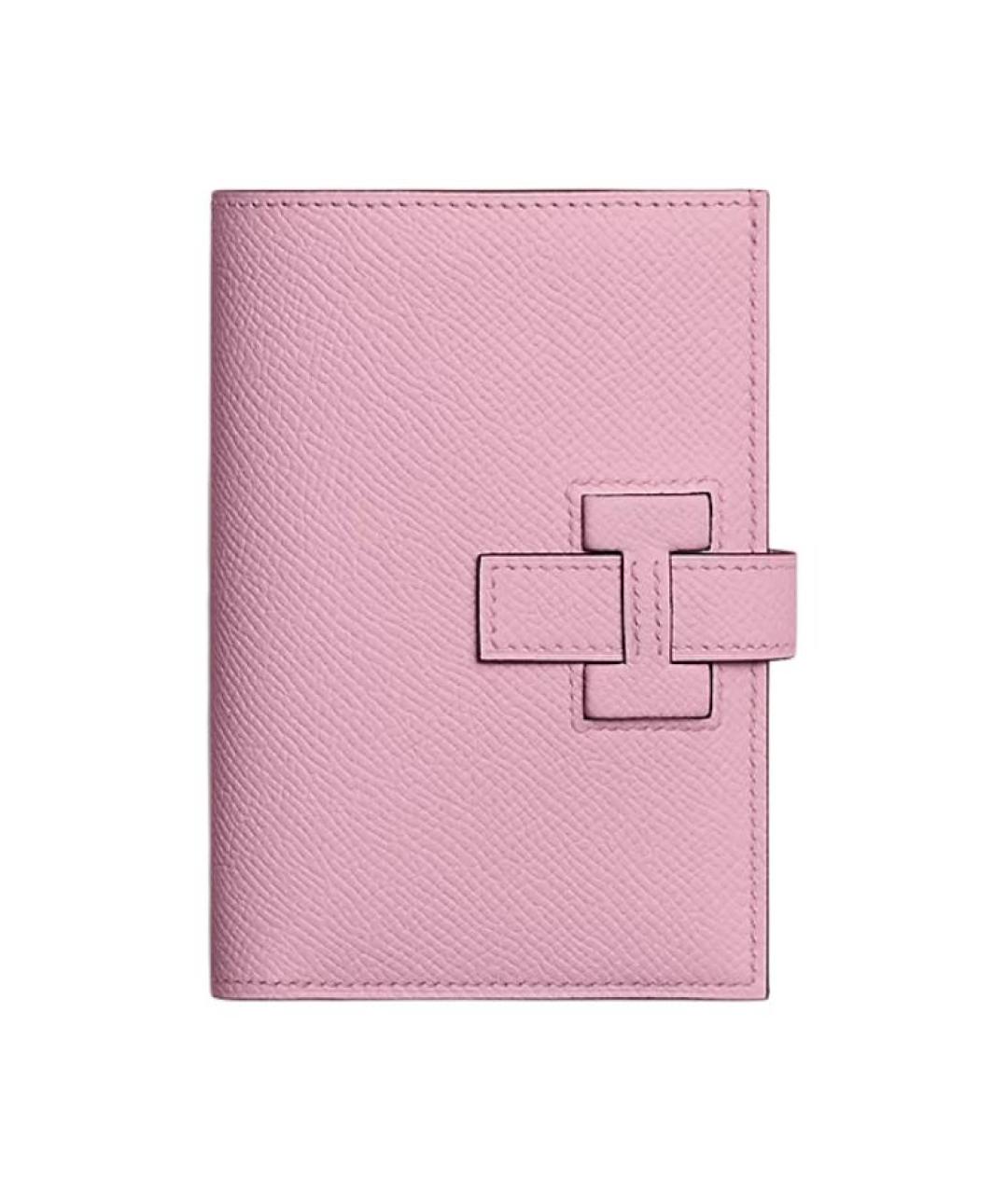 HERMES Розовый кожаный кошелек, фото 1