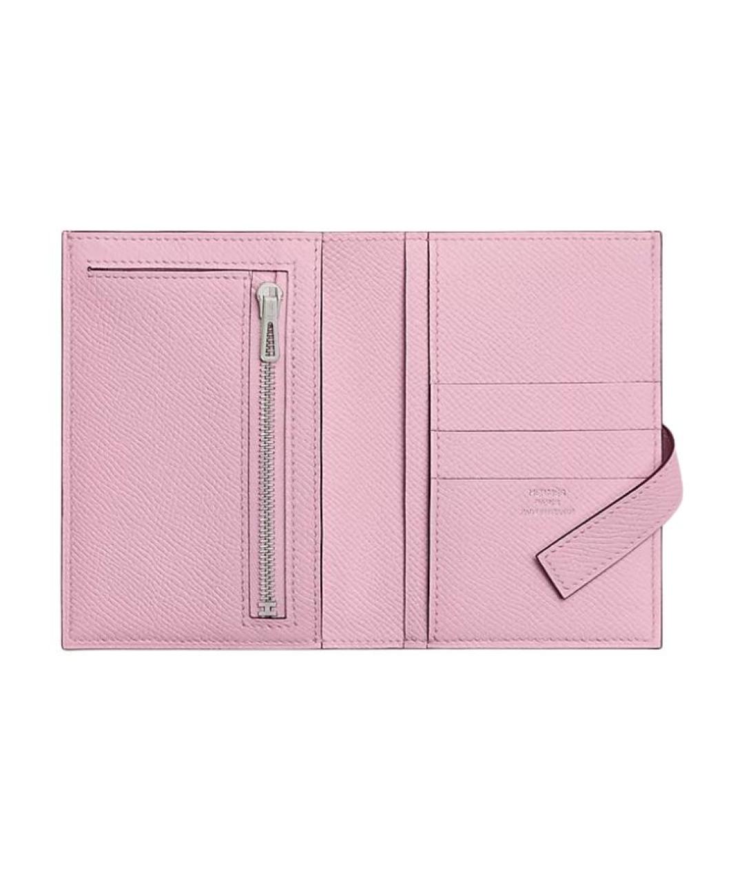 HERMES Розовый кожаный кошелек, фото 2