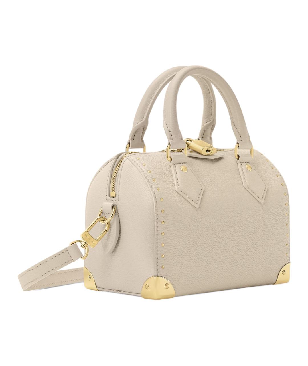 LOUIS VUITTON Бежевая кожаная сумка через плечо, фото 2
