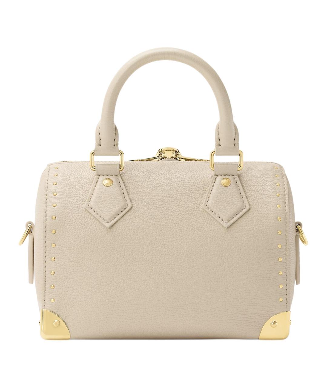 LOUIS VUITTON Бежевая кожаная сумка через плечо, фото 3