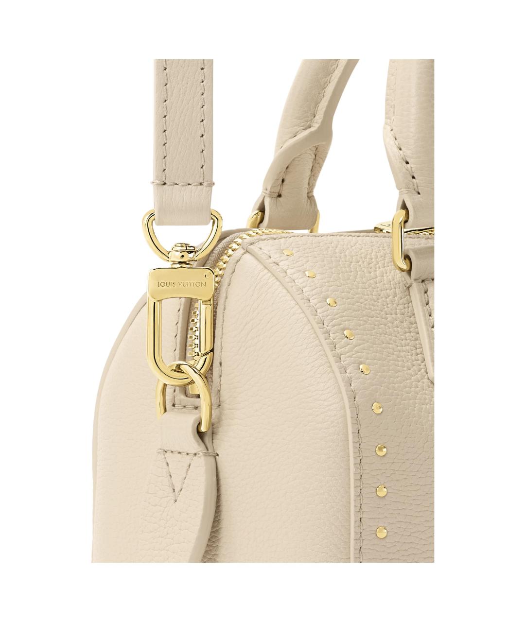 LOUIS VUITTON Бежевая кожаная сумка через плечо, фото 5