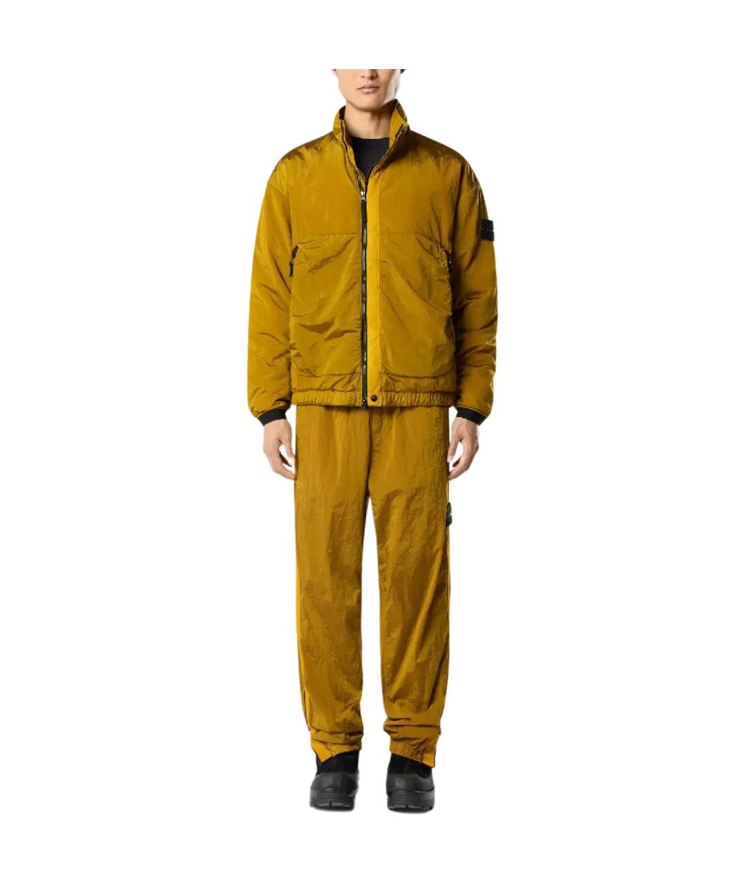 STONE ISLAND Желтые прямые брюки, фото 3