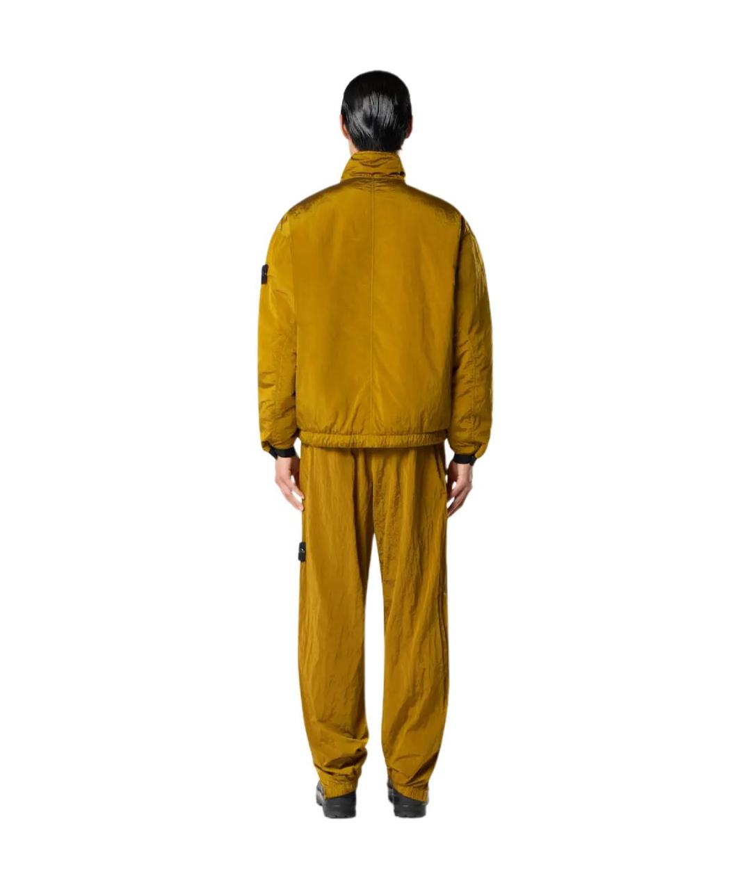STONE ISLAND Желтые прямые брюки, фото 4