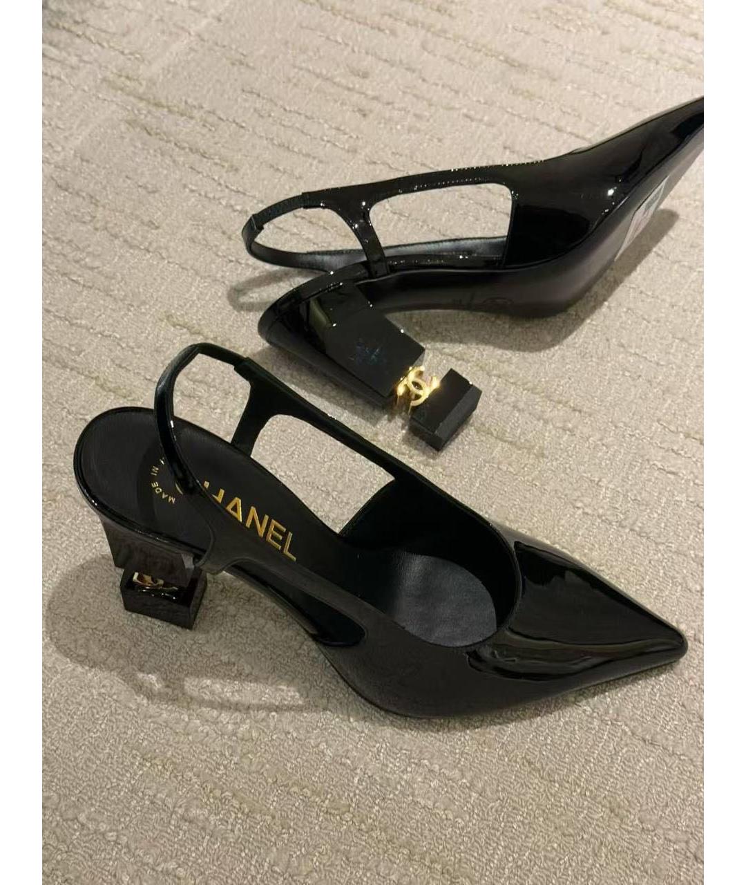 CHANEL Черные туфли из лакированной кожи, фото 3