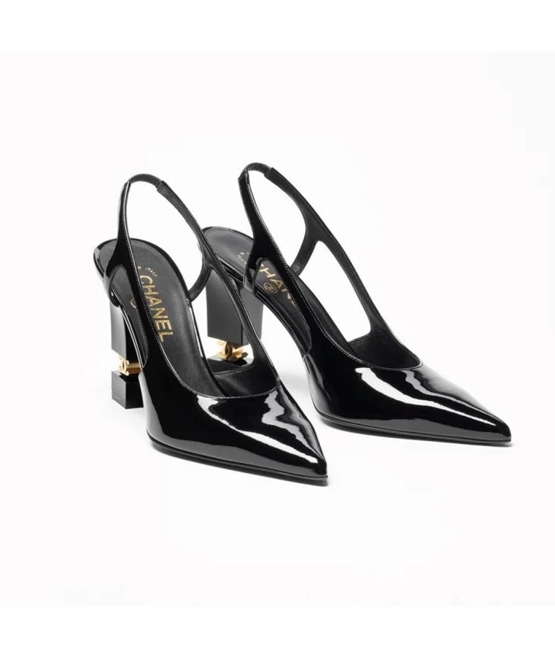 CHANEL Черные туфли из лакированной кожи, фото 4