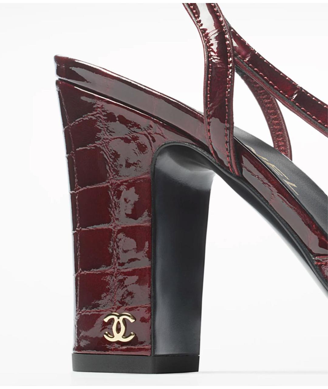 CHANEL Бордовые кожаные туфли, фото 5