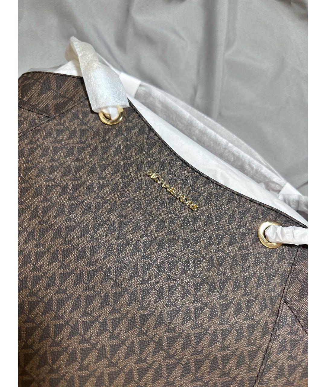 MICHAEL MICHAEL KORS Коричневая сумка через плечо из искусственной кожи, фото 6