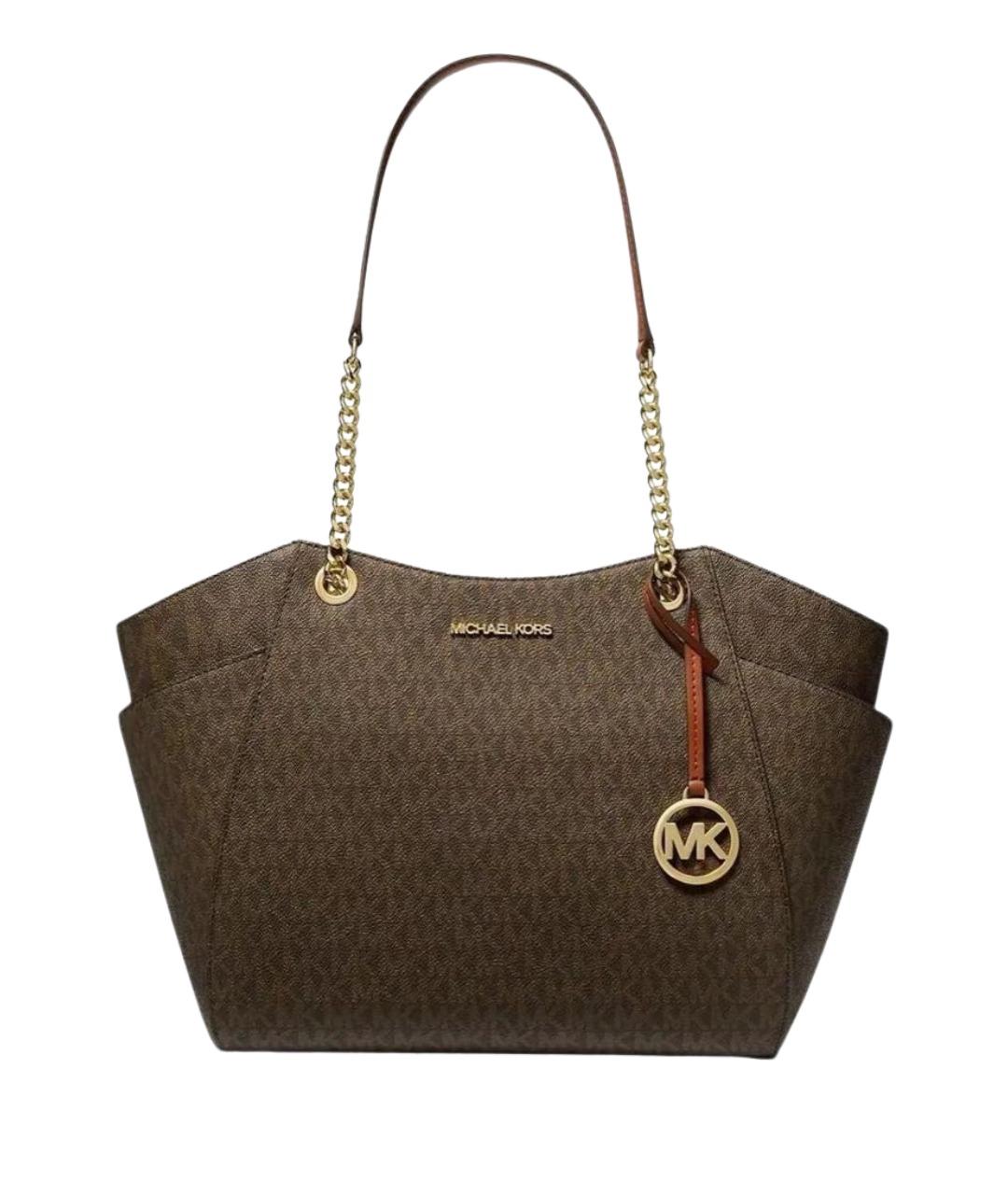 MICHAEL MICHAEL KORS Коричневая сумка через плечо из искусственной кожи, фото 1