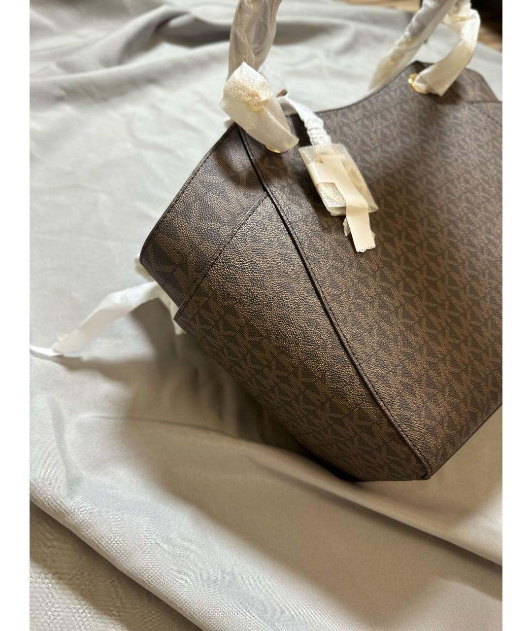 MICHAEL MICHAEL KORS Коричневая сумка через плечо из искусственной кожи, фото 3