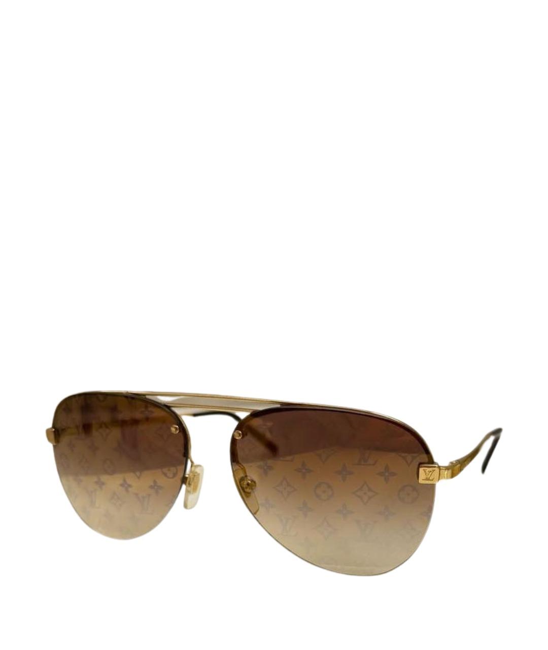 LOUIS VUITTON Золотые металлические солнцезащитные очки, фото 1