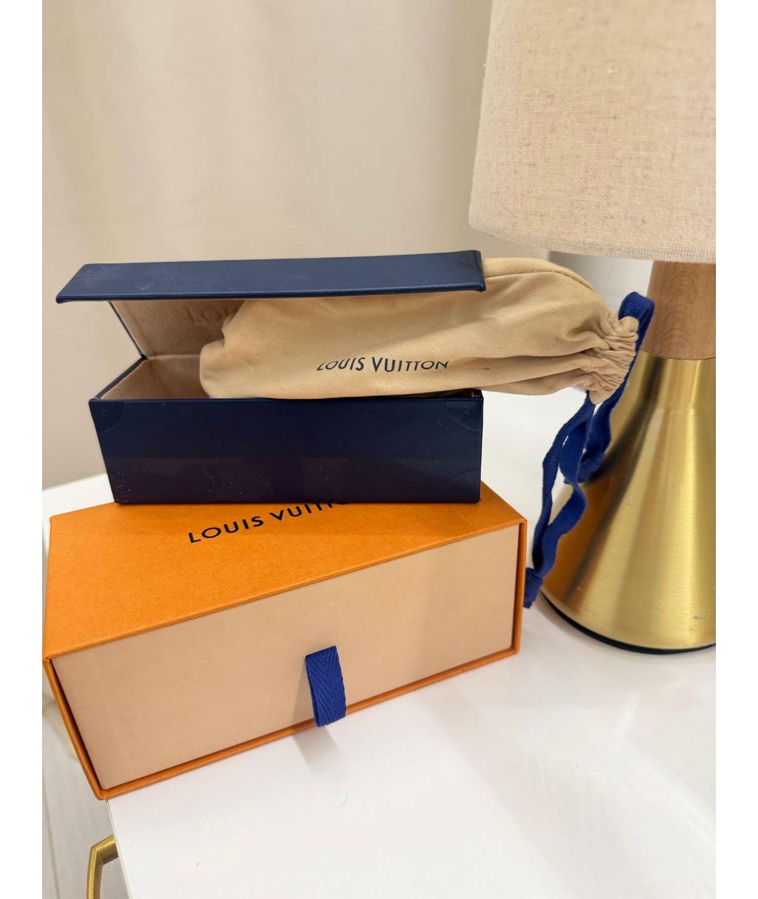 LOUIS VUITTON Золотые металлические солнцезащитные очки, фото 7