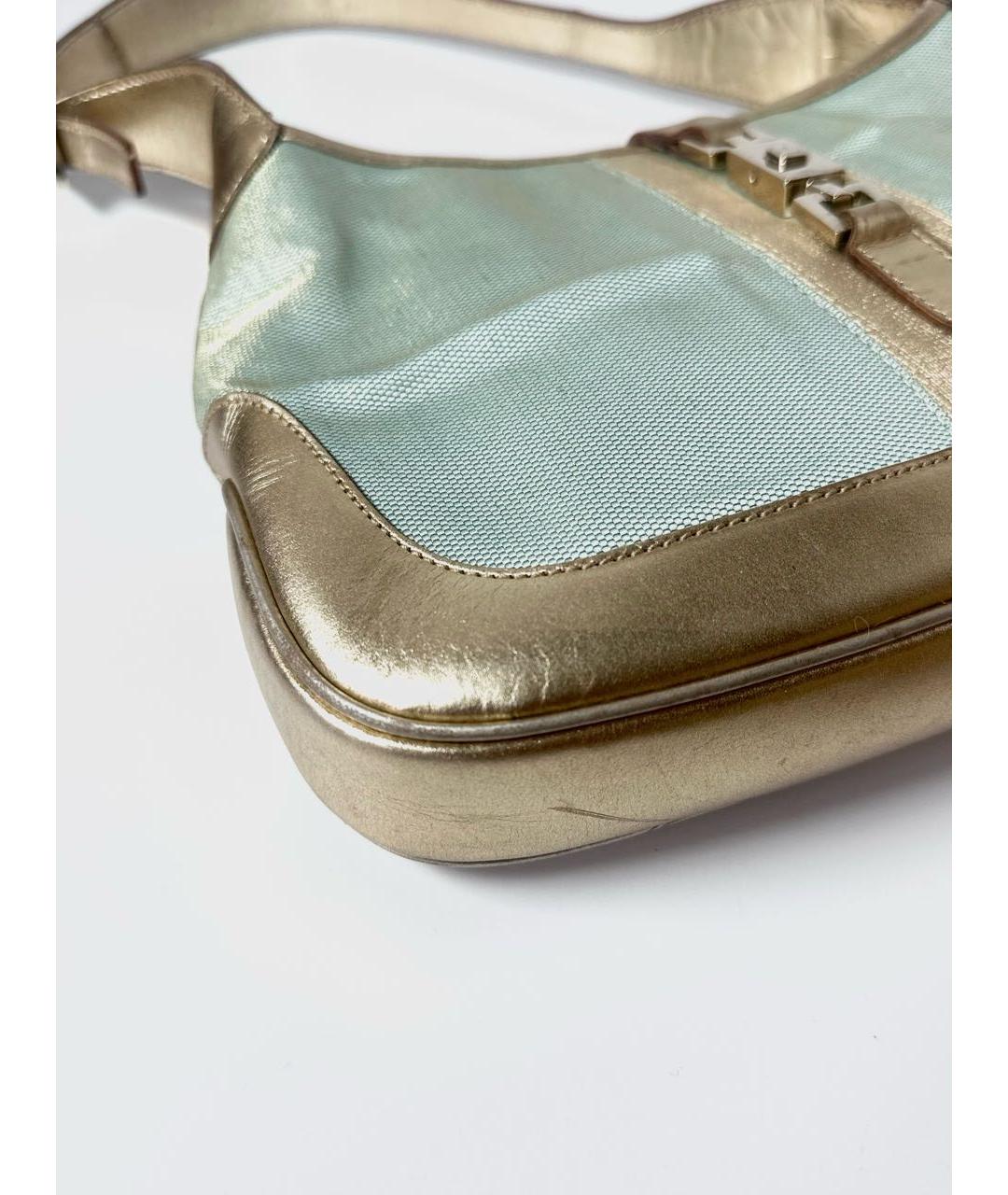 GUCCI Бирюзовая кожаная сумка с короткими ручками, фото 7