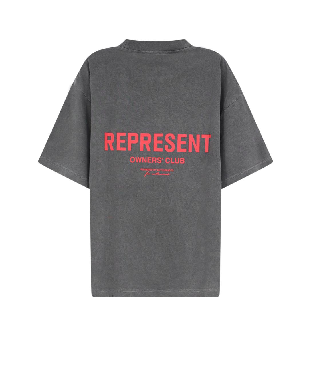 REPRESENT Серая хлопковая футболка, фото 2