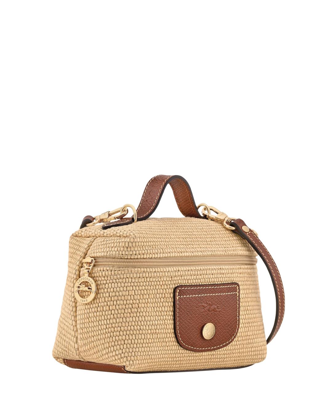 LONGCHAMP Бежевая плетеная сумка через плечо, фото 3