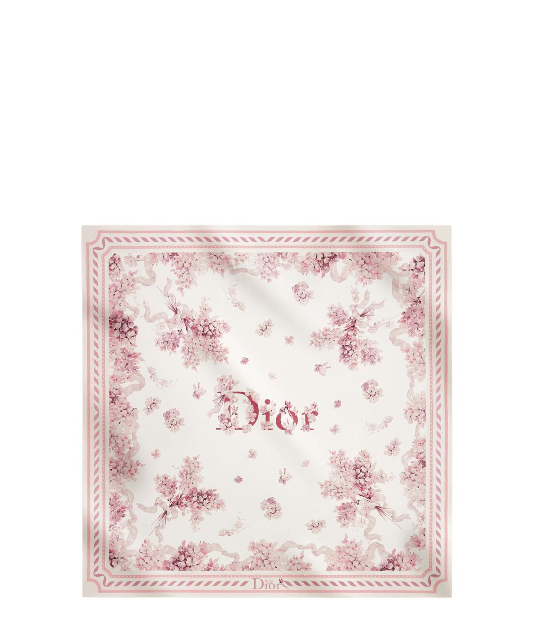 CHRISTIAN DIOR Розовый шелковый шарф, фото 1
