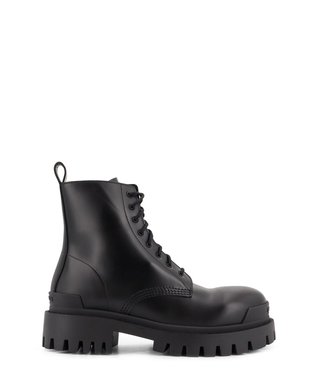 BALENCIAGA Черные кожаные высокие ботинки, фото 1