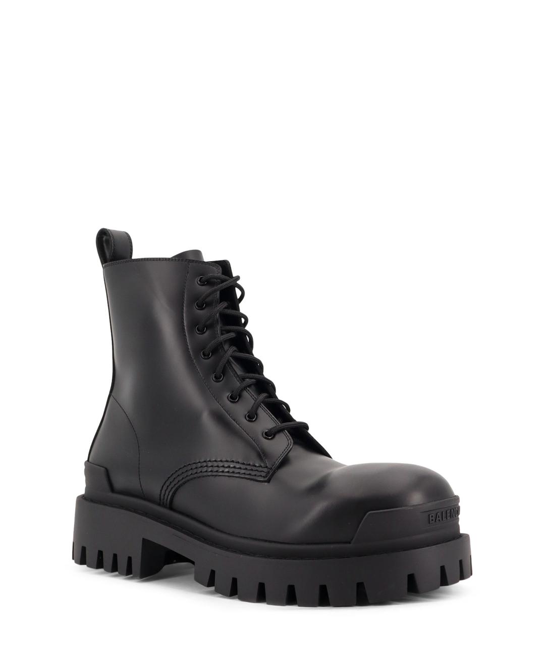 BALENCIAGA Черные кожаные высокие ботинки, фото 2