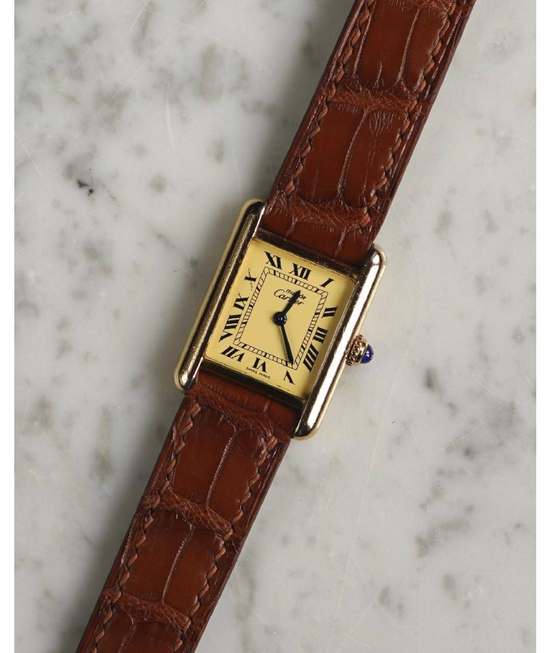 CARTIER Золотые позолоченные часы, фото 6