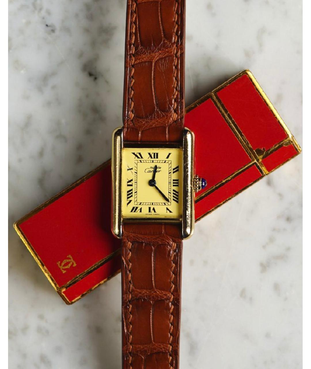 CARTIER Золотые позолоченные часы, фото 5