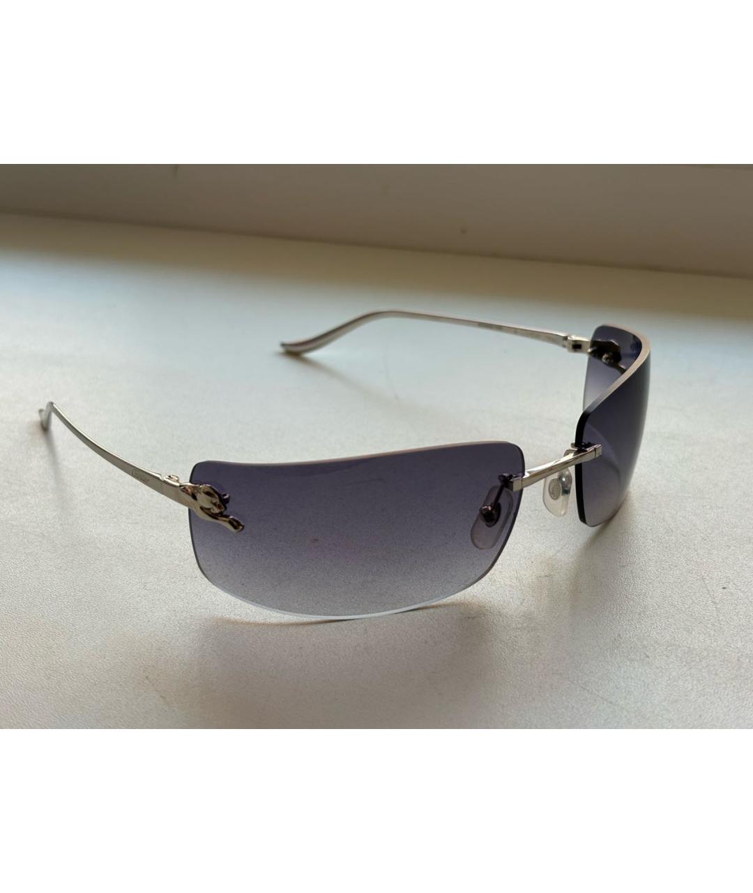 CARTIER Фиолетовые металлические солнцезащитные очки, фото 2