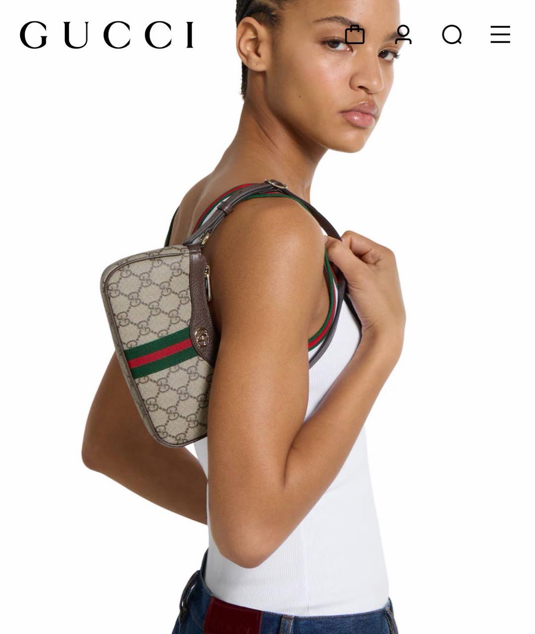 GUCCI Бежевая кожаная сумка с короткими ручками, фото 6