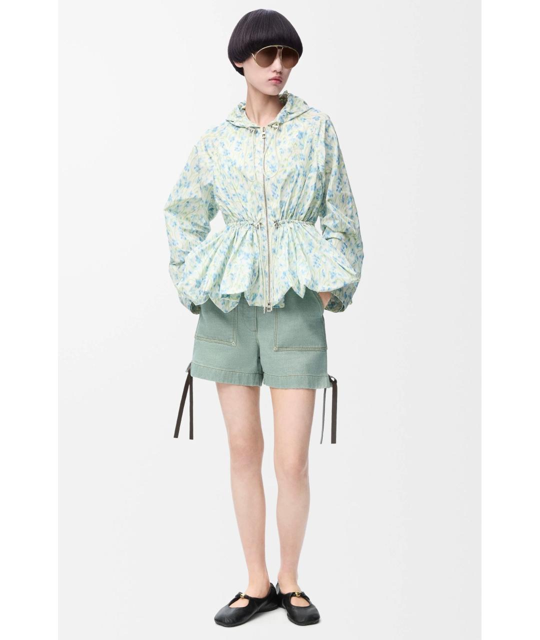 LOEWE Зеленые хлопковые шорты, фото 4
