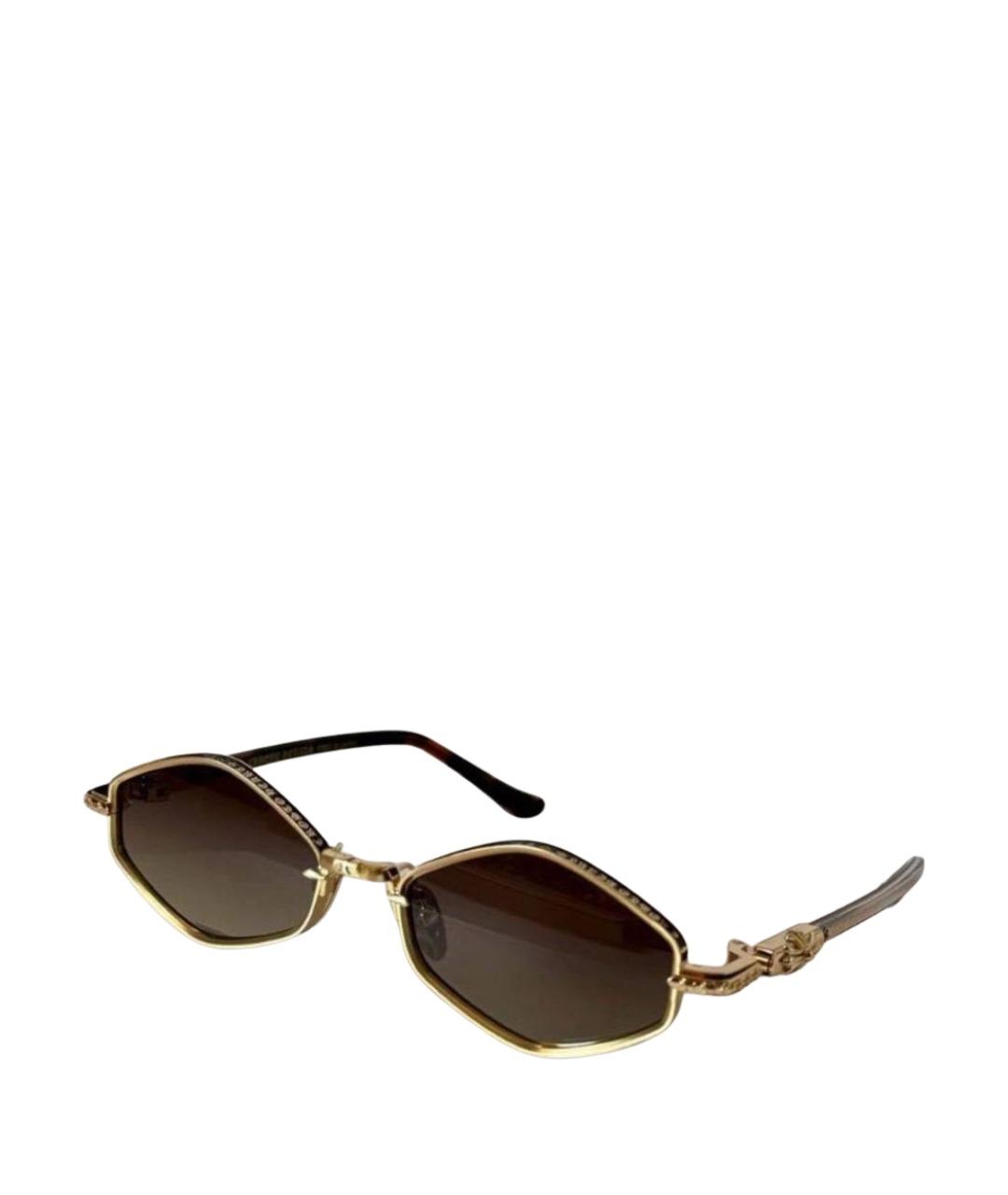 CHROME HEARTS Золотые металлические солнцезащитные очки, фото 1