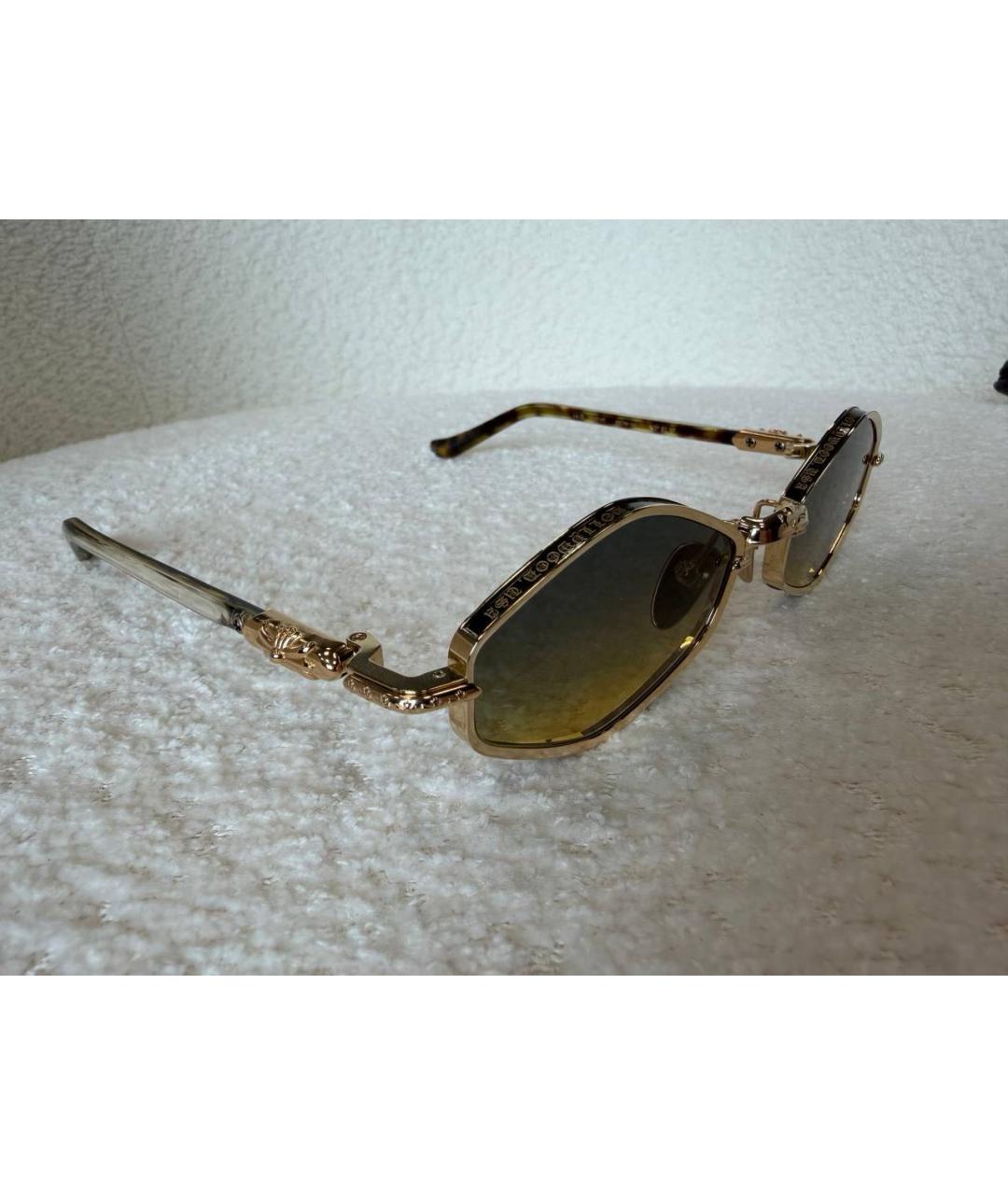 CHROME HEARTS Золотые металлические солнцезащитные очки, фото 2
