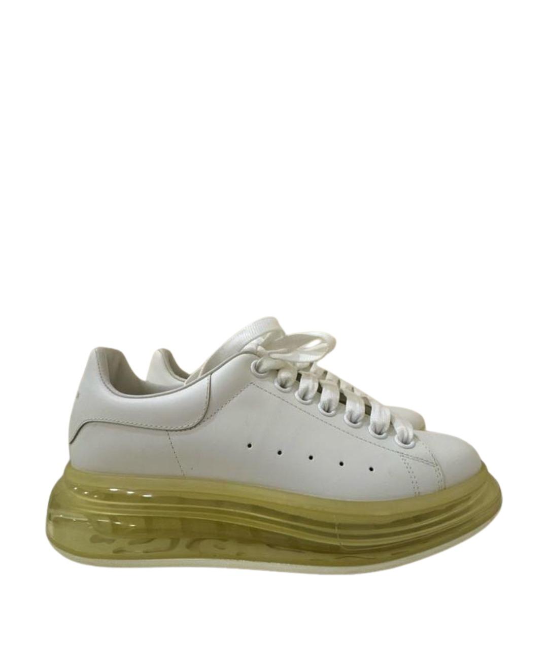 ALEXANDER MCQUEEN Белые кожаные кроссовки, фото 1