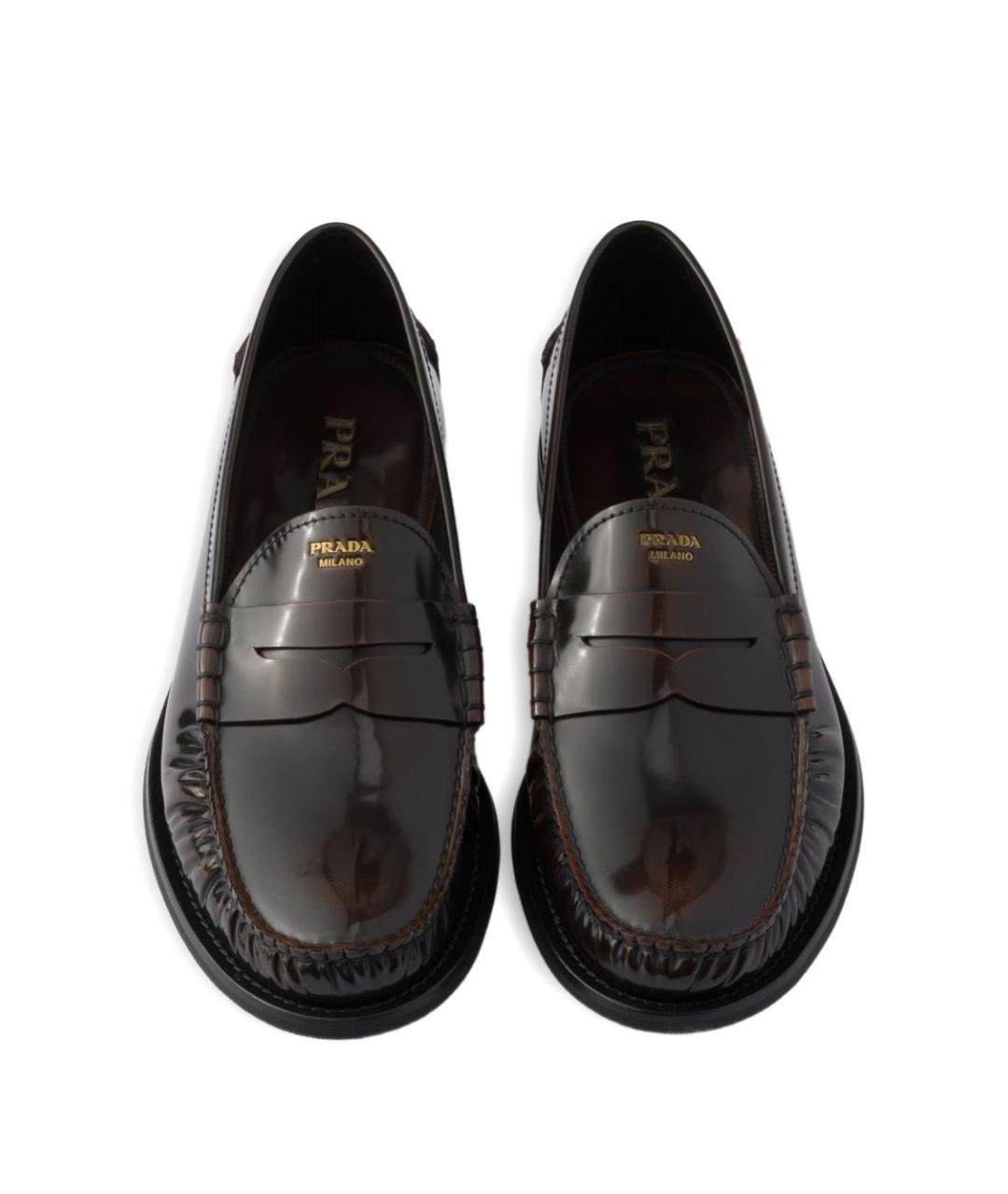 PRADA Коричневые кожаные лоферы, фото 3