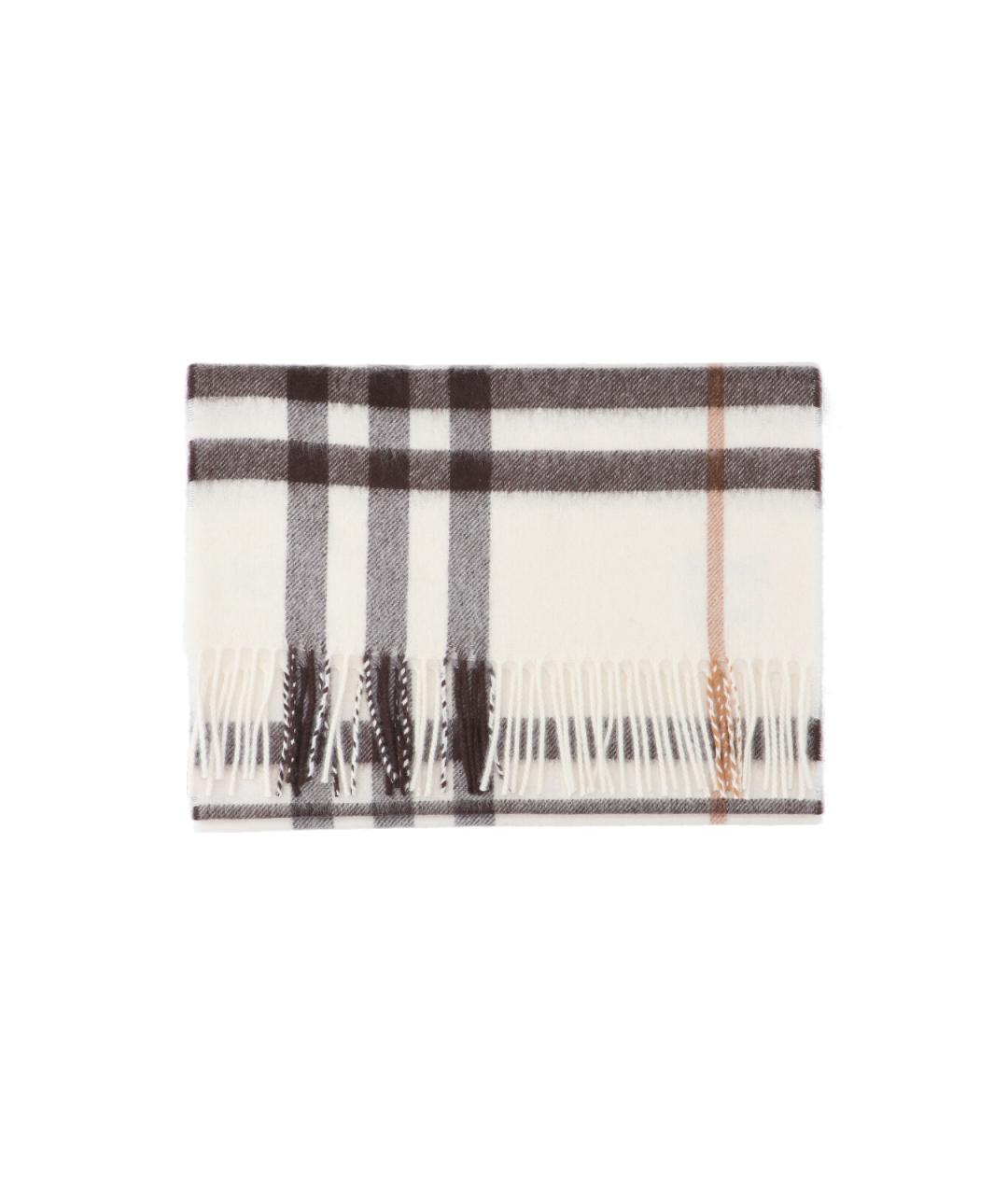 BURBERRY Белый кашемировый шарф, фото 2