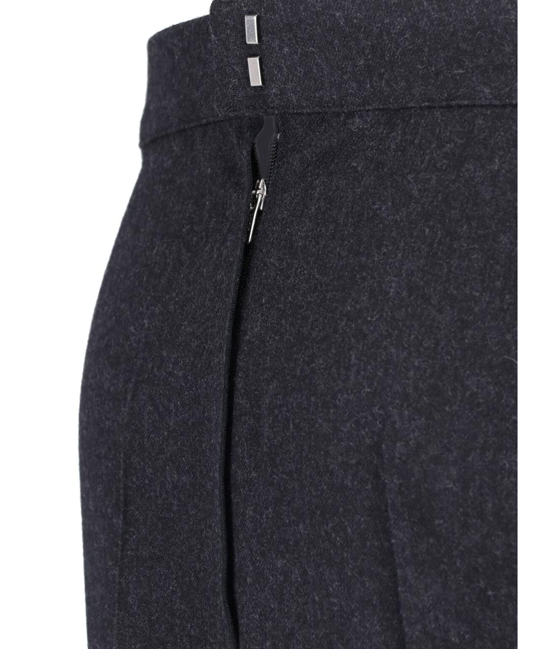 VICTORIA BECKHAM Серая шерстяная юбка миди, фото 5