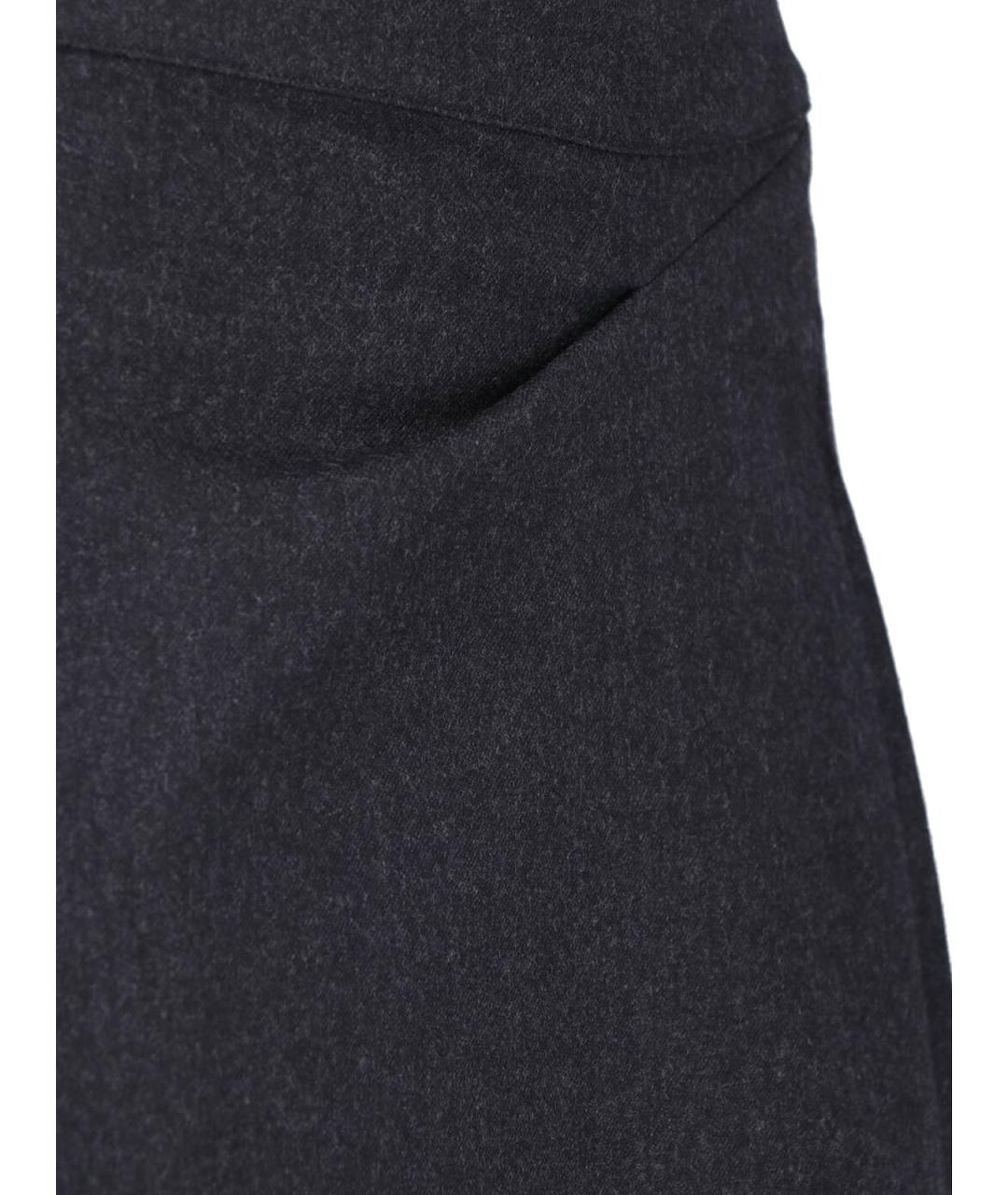 VICTORIA BECKHAM Серая шерстяная юбка миди, фото 4